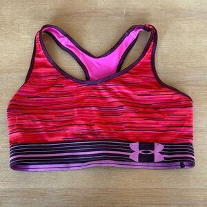 Under Armour Striped Pink and Purple Sports Bra